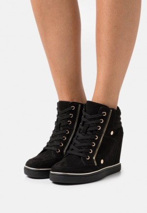 Adidasi Dama Anna Field Bootie High Top Trainers Negrii | 32506-ALYT