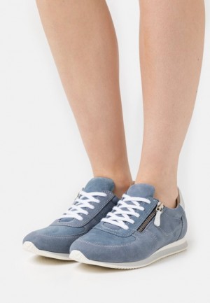 Adidasi Dama Anna Field Confort Piele Trainers Albastri | 83417-AZNT