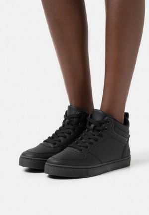 Adidasi Dama Anna Field High Top Trainers Negrii | 75423-XSQW