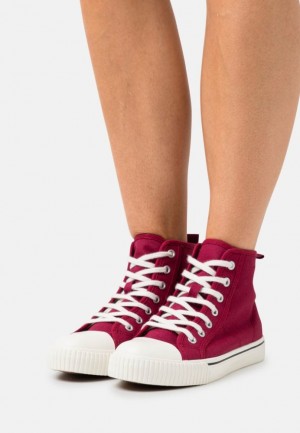 Adidasi Dama Anna Field High Top Trainers Rosii Inchis | 69540-BNAY