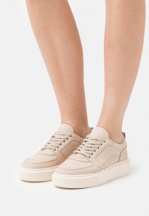 Adidasi Dama Anna Field Piele Trainers Gri Maro | 70952-EIXG