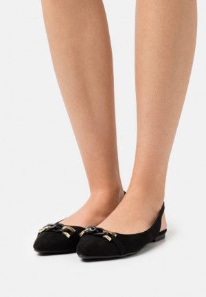 Balerini Dama Anna Field Ankle Curea Ballet Pumps Negrii | 14869-VLXE