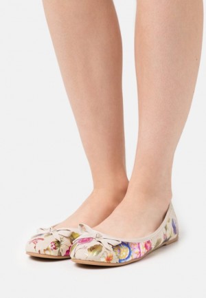 Balerini Dama Anna Field Ballet Pumps Bej | 05618-OQNY