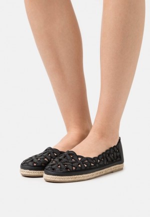 Balerini Dama Anna Field Espadrilles Negrii | 31729-KLSI