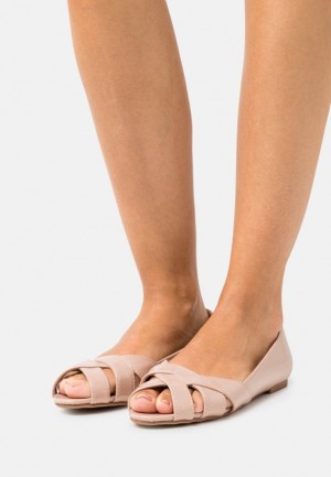 Balerini Dama Anna Field Peeptoe Ballet Pumps Roz Deschis | 41926-IFMH