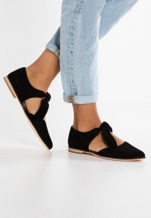 Balerini Dama Anna Field Piele Ankle Curea Ballet Pumps Ankle Curea Ballet Pumps Negrii | 97582-AMUE
