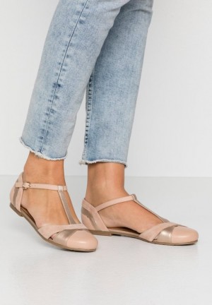 Balerini Dama Anna Field Piele Ballerinas Ankle Curea Ballet Pumps Bej | 64029-UQTZ