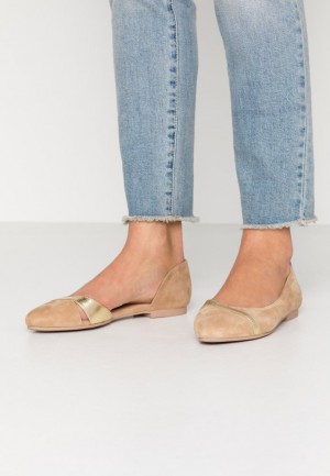 Balerini Dama Anna Field Piele Ballet Pumps Bej | 52087-BVWN