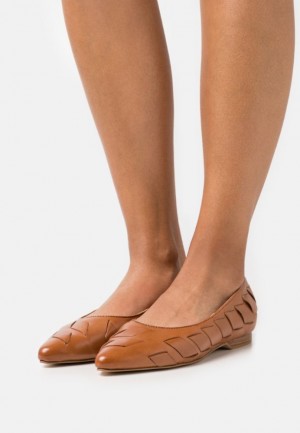 Balerini Dama Anna Field Piele Ballet Pumps Maro | 38654-TULW