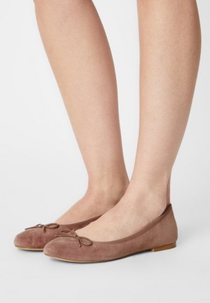 Balerini Dama Anna Field Piele Ballet Pumps Gri Maro | 83659-JXZG