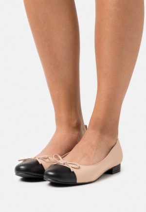 Balerini Dama Anna Field Piele Ballet Pumps Bej | 69304-DLKC