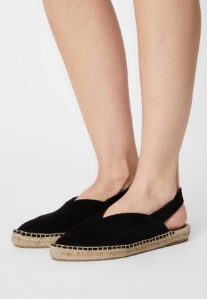 Balerini Dama Anna Field Piele Espadrilles Negrii | 05843-KCRO