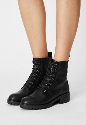 Botine Dama Anna Field Confort Dantela Up Ankle Boots Negrii | 68241-JYTL