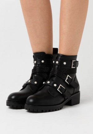 Botine Dama Anna Field Cowboy Biciclist Ankle Boot Negrii | 82419-WBTG