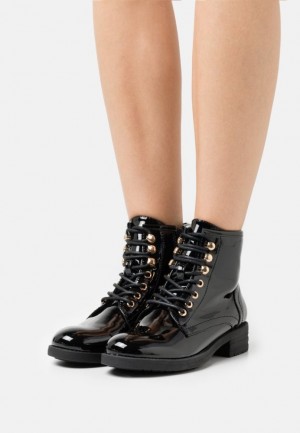 Botine Dama Anna Field Dantela Up Ankle Boots Negrii | 51980-JHTM