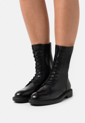 Botine Dama Anna Field Dantela Up Ankle Boots Negrii | 38721-UYEO
