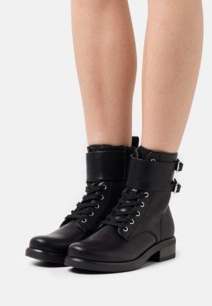 Botine Dama Anna Field Dantela Up Ankle Boots Negrii | 23856-IAUS