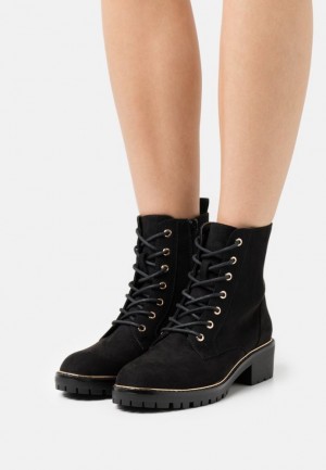 Botine Dama Anna Field Dantela Up Ankle Boots Negrii | 14526-PFVO