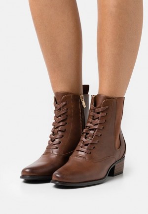 Botine Dama Anna Field Dantela Up Ankle Boots Maro | 05249-JCKL