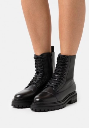 Botine Dama Anna Field Dantela Up Ankle Boots Negrii | 86371-KYTZ