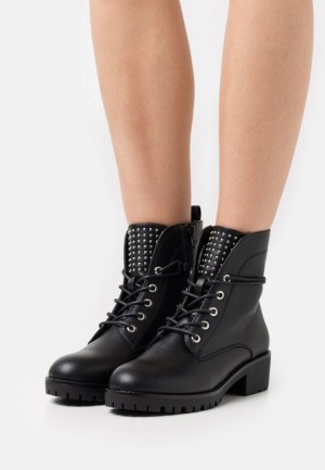 Botine Dama Anna Field Dantela Up Ankle Boots Negrii | 85924-WPNM