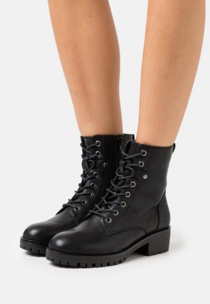 Botine Dama Anna Field Dantela Up Ankle Boots Negrii | 84310-NLKG