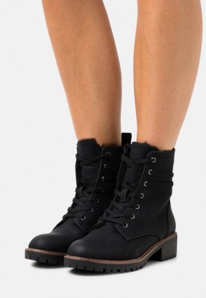 Botine Dama Anna Field Dantela Up Ankle Boots Negrii | 82697-JEPZ