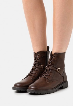Botine Dama Anna Field Dantela Up Ankle Boots Maro | 72804-PTXH