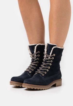 Botine Dama Anna Field Dantela Up Ankle Boots Albastri | 71306-EVRB