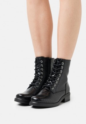 Botine Dama Anna Field Dantela Up Ankle Boots Negrii | 60781-LJCF