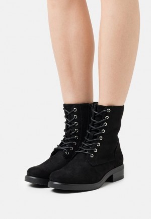 Botine Dama Anna Field Dantela Up Ankle Boots Negrii | 96013-GDFJ