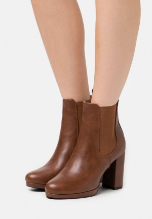 Botine Dama Anna Field High Toc Ankle Boots Maro | 82910-LHXT