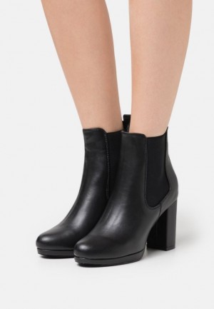 Botine Dama Anna Field High Toc Ankle Boots Negrii | 72618-LJVE