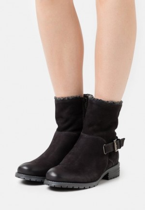 Botine Dama Anna Field Piele Clasici Ankle Boots Negrii | 24790-BIDE