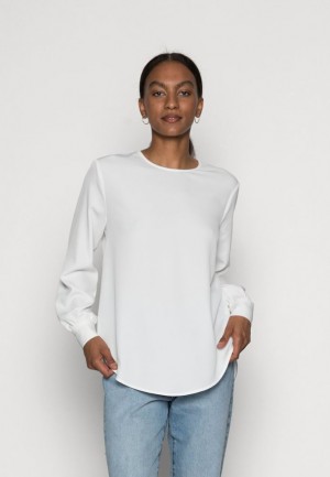 Camasa Dama Anna Field Basic Blouse Blouse Albi | 80425-SRAG