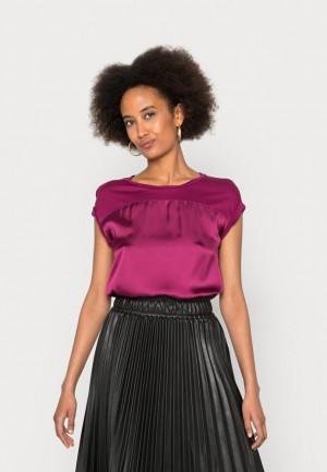 Camasa Dama Anna Field Basic T Shirt Rosii Inchis | 37982-LOWZ