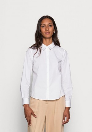 Camasa Dama Anna Field Business Regular Button Down Blouse Albi | 69207-MDTK