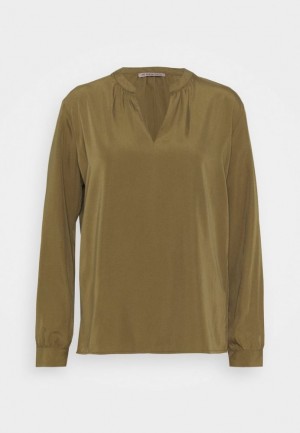 Camasa Dama Anna Field Long Sleeved Top Kaki | 79028-KGSL