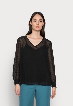 Camasa Dama Anna Field V Neck Blouse Blouse Negrii | 26318-CTJZ
