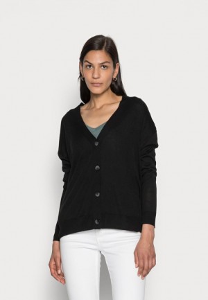 Cardigan Dama Anna Field Silk Blend Cardigan Cardigan Negrii | 17096-YPUX