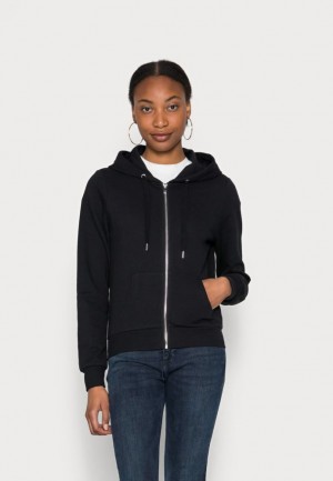Cardigan Dama Anna Field Slim Fit Sweat Jacket Zip Up Sweatshirt Negrii | 06324-BTMR