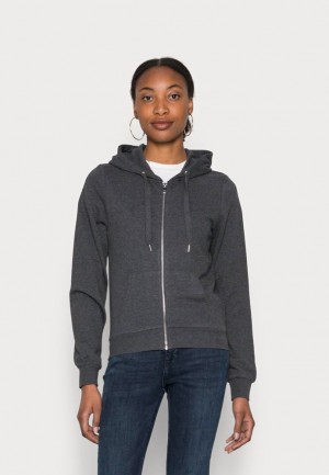 Cardigan Dama Anna Field Slim Fit Sweat Jacket Zip Up Sweatshirt Gri Inchis | 73059-AJFC