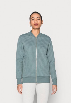 Cardigan Dama Anna Field Zip Up Sweatshirt Verzi | 76140-COTI