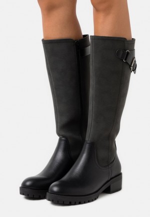 Cizme Dama Anna Field Boots Negrii | 43026-UTDC