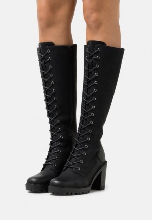 Cizme Dama Anna Field Dantela Up Boots Negrii | 68729-NFGQ