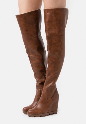 Cizme Dama Anna Field High Toc Boots Maro | 43897-TRPQ