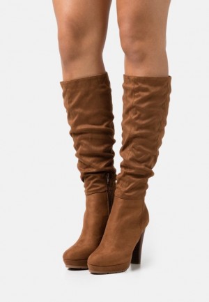 Cizme Dama Anna Field High Toc Boots Maro | 30618-UBKD