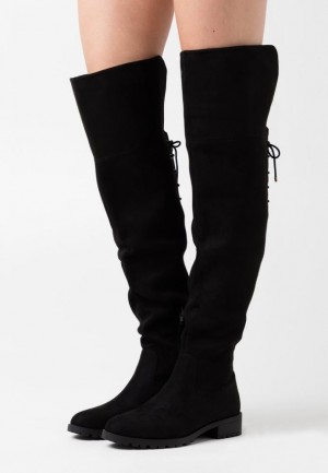 Cizme Dama Anna Field Over The Knee Boots Negrii | 82159-AOLI
