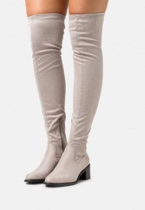 Cizme Dama Anna Field Over The Knee Boots Gri Deschis | 60419-YUPA