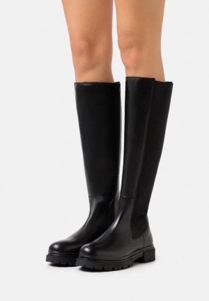Cizme Dama Anna Field Piele Platforma Boots Negrii | 45968-JDPX